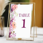 Numéro De Table Violet de automne Magenta violet fleurs Mariage<br><div class="desc">Ceci est un Violet Automne Magenta Purple Floral Mariage Numéro de table!</div>