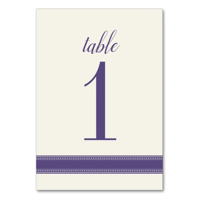 Numéro de table violette, signe de table Mariage C (Par défaut)