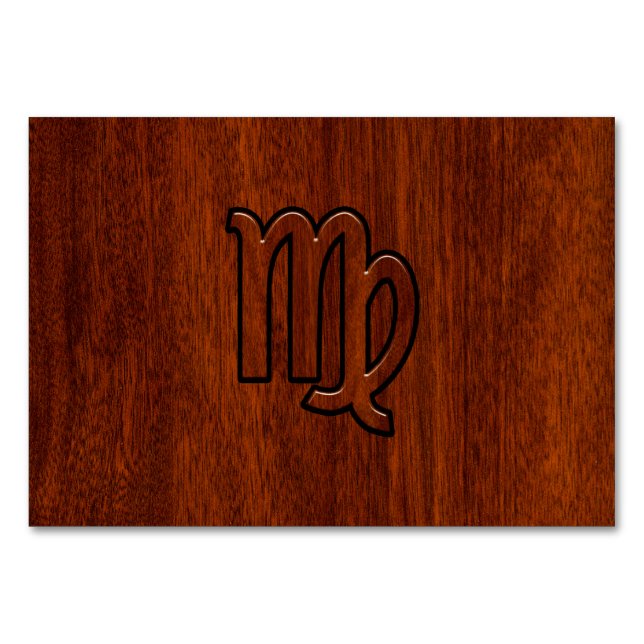 Numéro De Table Virgo Connexion en bois de style acajou (Devant)