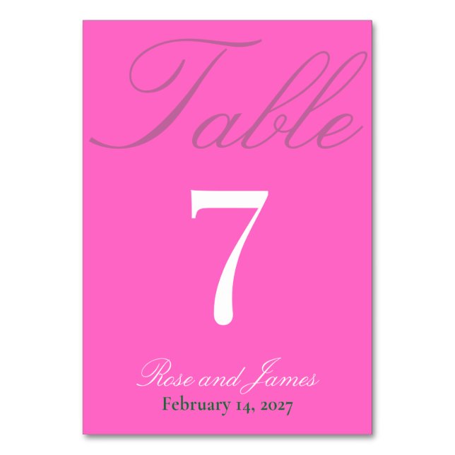 Numéro De Table Vivid Pink Y2K Gothic Wedding (Par défaut)