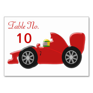 Numéro De Table Voiture Red Racing