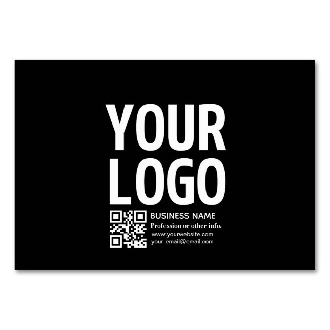 Numéro De Table Votre logo avec code QR et texte modifiables  (Devant)