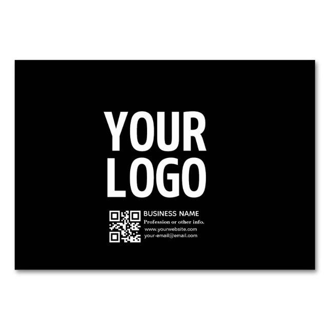 Numéro De Table Votre logo avec code QR et texte modifiables  (Devant)