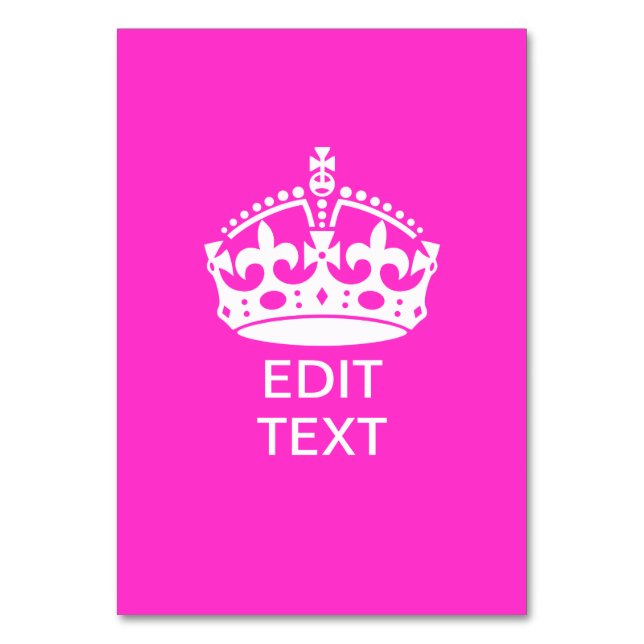 Numéro De Table Votre texte sur garder la couronne calme rose chau (Par défaut)