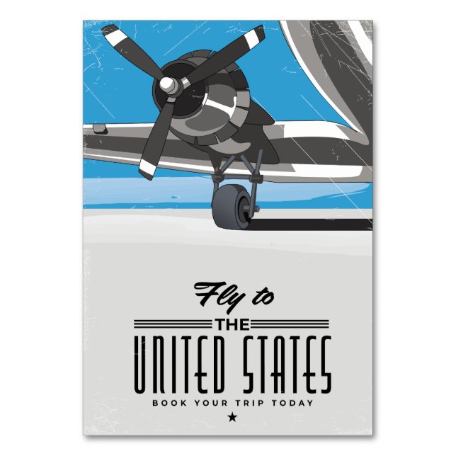 Numéro De Table Voyagez vers les États-Unis Affiche de voyage (Par défaut)
