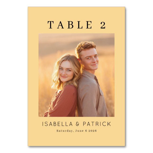 Numéro De Table Warm Beige Minimalist Photo (Par défaut)