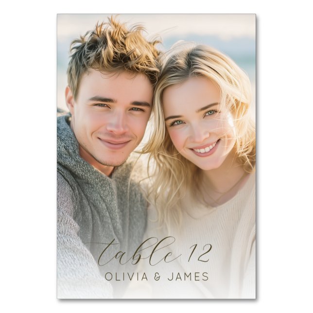 Numéro De Table Warm Beige Romantic Photo (Dos)