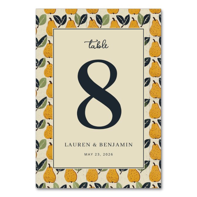 Numéro De Table Warm Cream Pear Illustration (Par défaut)