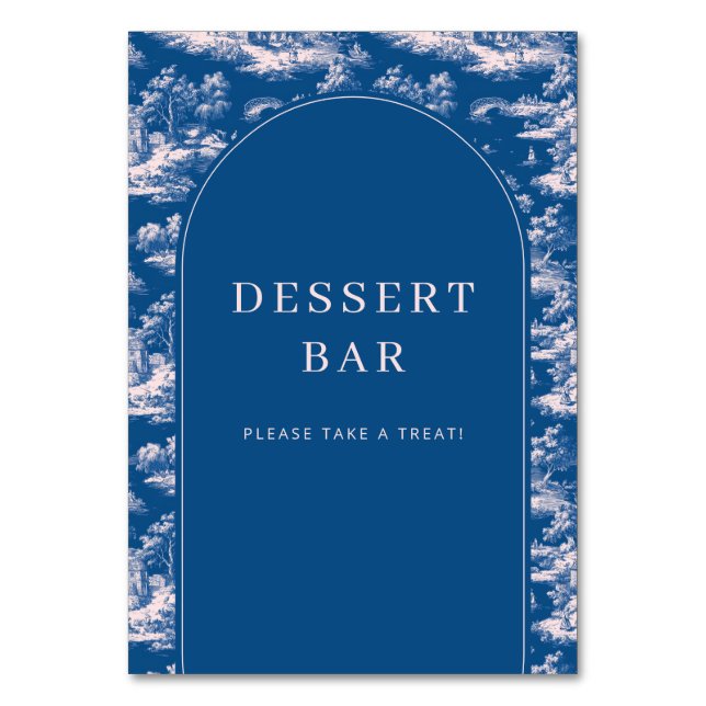Numéro De Table Warm Navy Tapestry Dessert Bar Sign (Par défaut)