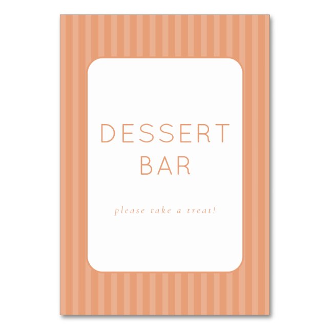 Numéro De Table Warm Peach Minimalist Dessert Bar Sign (Par défaut)