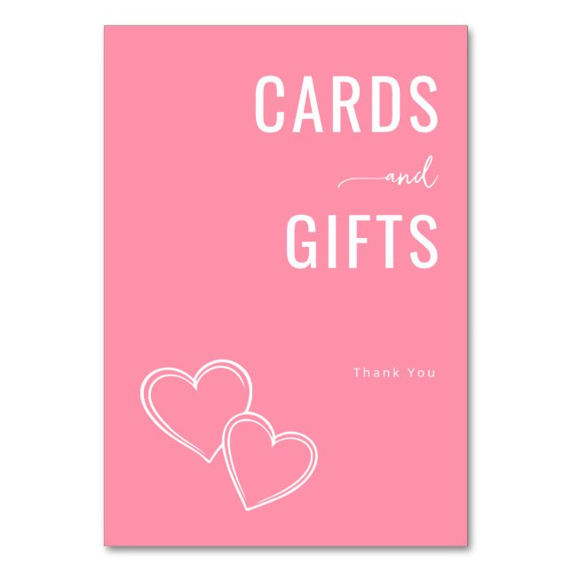 Numéro De Table Warm Pink Minimalist Gratitude Card (Par défaut)
