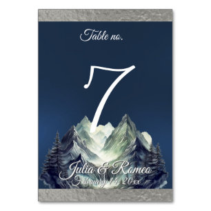 Numéro De Table Watercolor Mountain & Ribbon Mariage 2