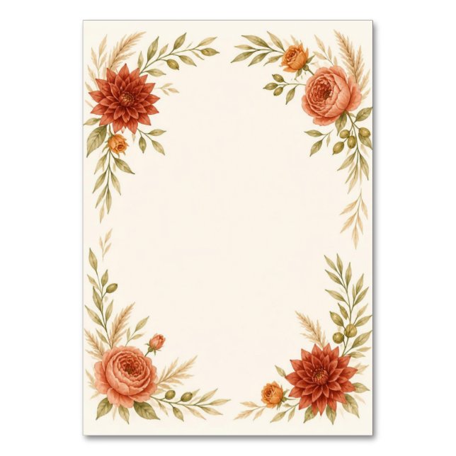 Numéro De Table Watercolor Terracotta Wedding Table Number (Par défaut)