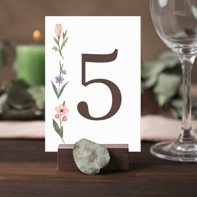Numéro De Table Wedding Table Number Card with Botanical Design (Créateur téléchargé)