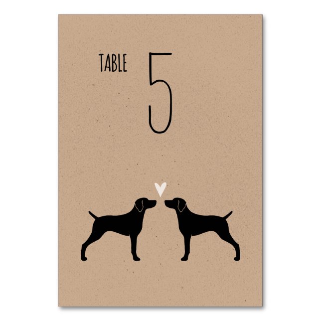 Numéro De Table Weimaraner Chien Silhouettes Réception de mariage (Par défaut)