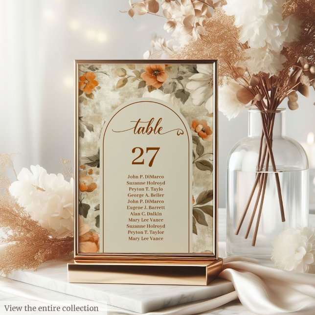 Numéro De Table Whimsical Boho Neutral Ivory Sage Floral Wedding  (Whimsical Boho Neutral Ivory Sage Floral Wedding Table Number

)