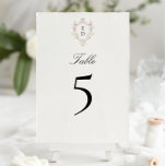 Numéro De Table Whimsical Elegant Rococo Floral Crest Monogram<br><div class="desc">Whimsical Elegant Rococo Floral Crest Monogram Table Number</div>
