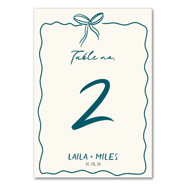 Numéro De Table Whimsical Hand drawn wedding Event  (Par défaut)