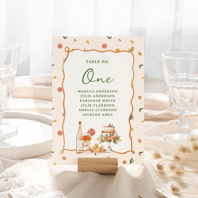 Numéro De Table Whimsical Italien Citrus Mariage (Créateur téléchargé)