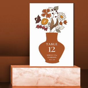 Numéro De Table Whimsical Retro Boho Floral Mariage