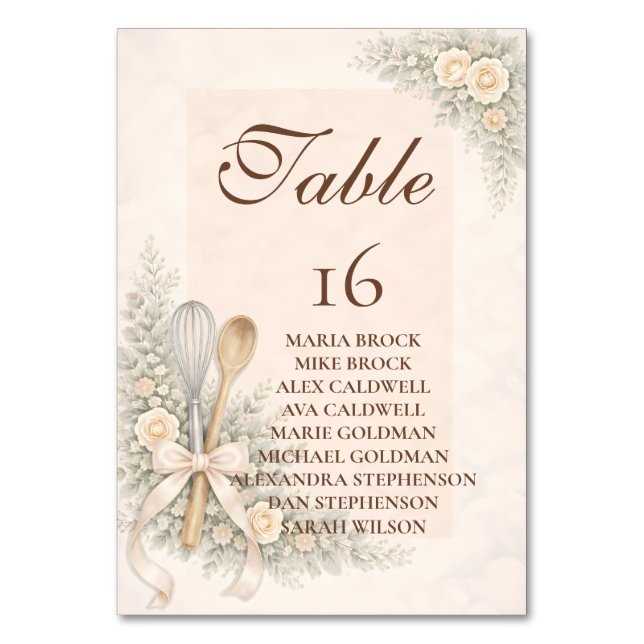 Numéro De Table Whisked Away Rustic Baking Bridal Shower (Par défaut)