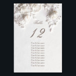 Numéro De Table White 3D Roses Wedding Guest Names<br><div class="desc">White 3D flowers roses arch wedding seating chart guest names.</div>