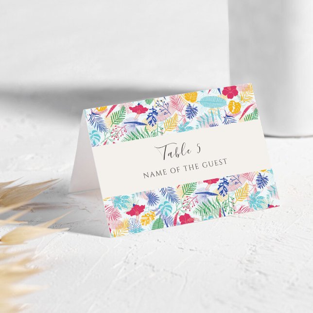 Numéro De Table Wild Rain Forest Evergreen Wedding Place card (Créateur téléchargé)