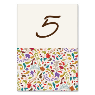 Numéro De Table Wild Rose Woods Exotic Flower Garden Mariage