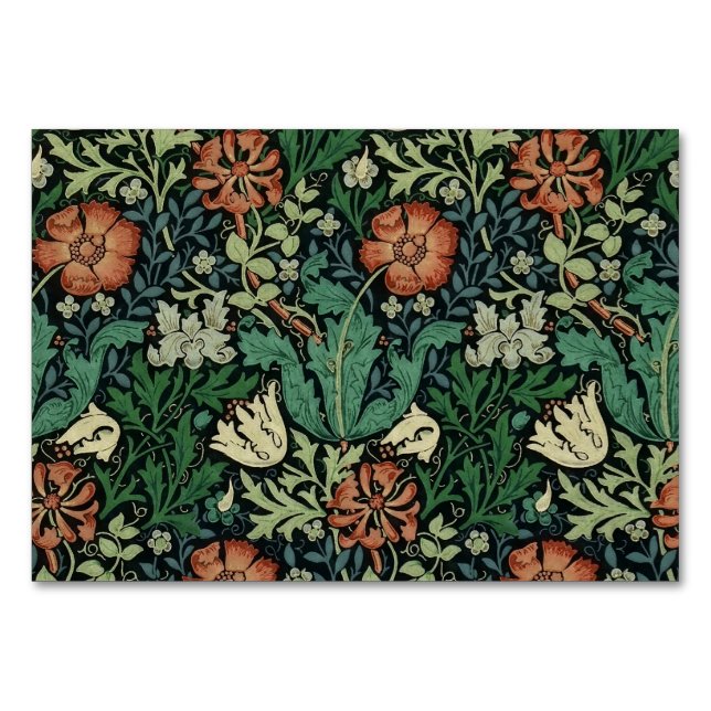 Numéro De Table William Morris Compton Floral Art (Devant)