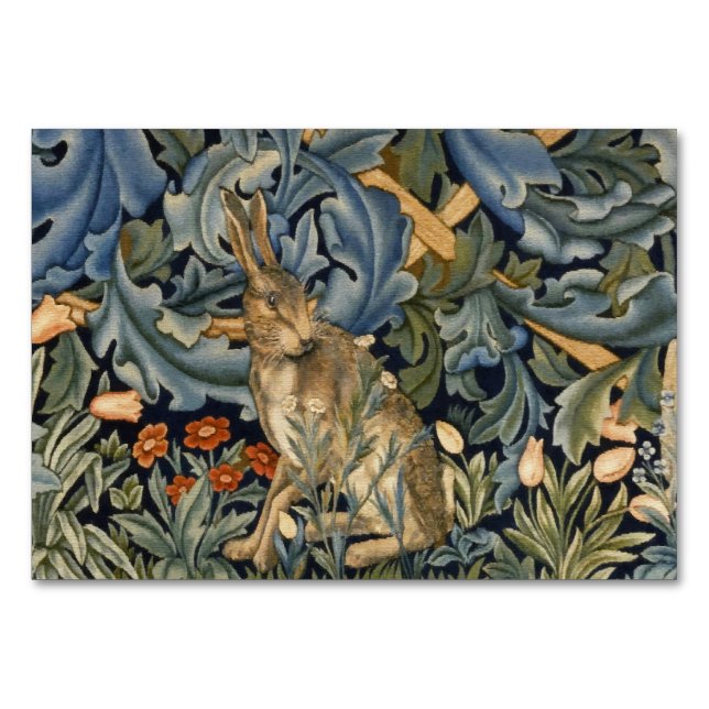Numéro De Table William Morris Forest Rabbit Floral Art (Devant)