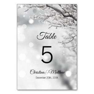 Numéro De Table Winter Wonderland Cérémonie des Mariages de neige