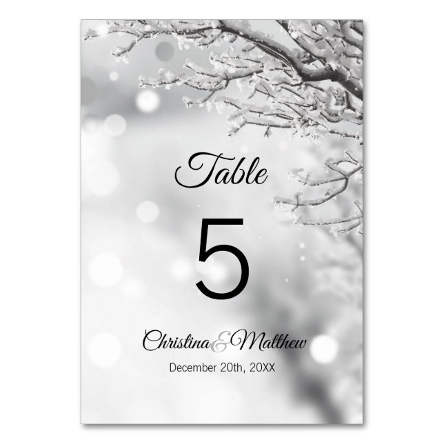 Numéro De Table Winter Wonderland Cérémonie des Mariages de neige (Par défaut)