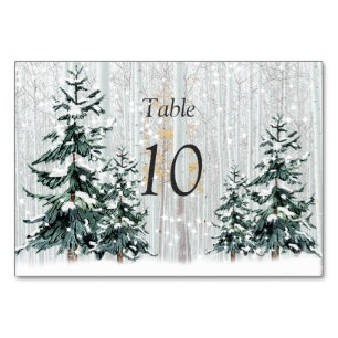 Numéro De Table Winter Wonderland Mariage Stars Pine Trees Table