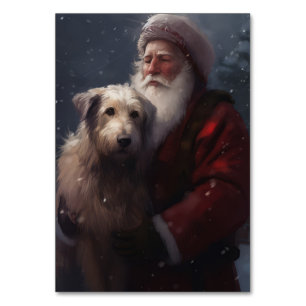 Numéro De Table Wolfhound avec Noël Festif du Père Noël