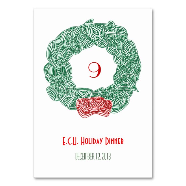 Numéro De Table Wreath de Noël (Par défaut)
