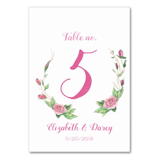 Numéro De Table Wreath Rose (Par défaut)