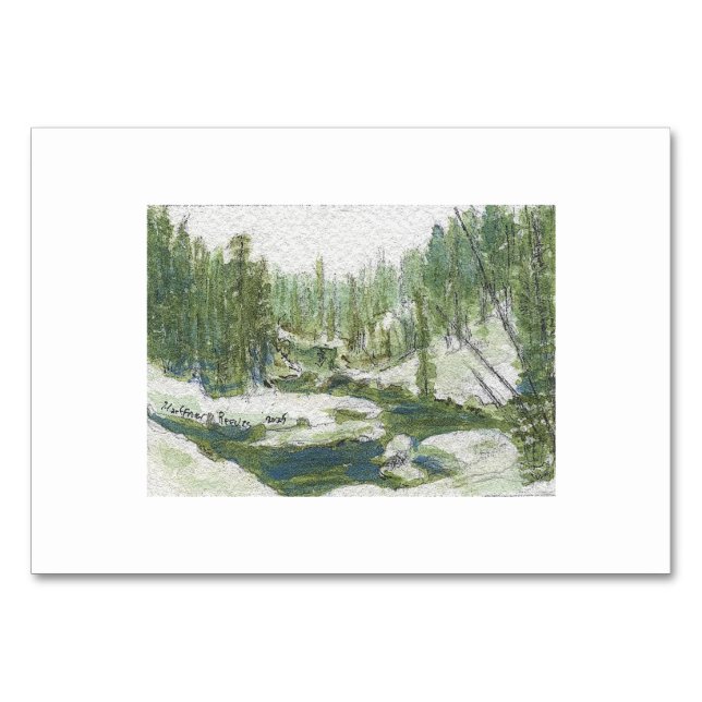 Numéro De Table Yellowstone 2 Miniature Aquarelle Image par MHHR (Devant)
