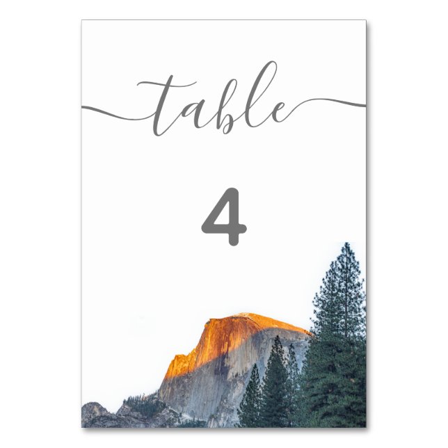 Numéro De Table Yosemite demi-dôme Mariage coucher de soleil (Par défaut)