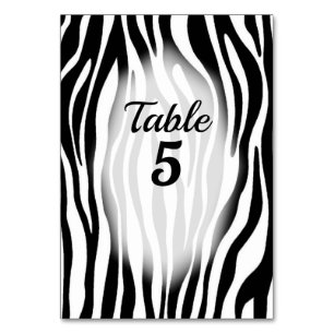 Numéro De Table Zebra Theme Table Numbers