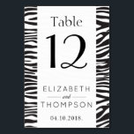 Numéro De Table Zèbre Impression, Grilles, Noir Et Blanc, Mariage<br><div class="desc">Ajoutez une touche personnelle à votre fête mariage avec ces objets de fête élégants et mémorables ! Le design présente un motif zèbre en noir et blanc.</div>