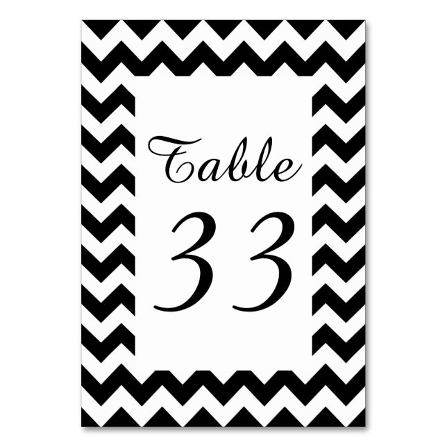 Numéro De Table Zigzag blanc personnalisable (Dos)