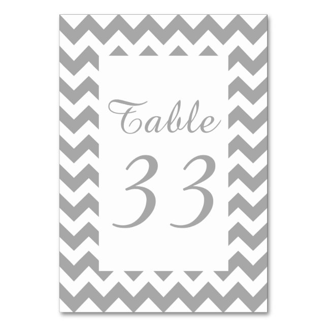 Numéro De Table Zigzag gris personnalisable numérique (Par défaut)