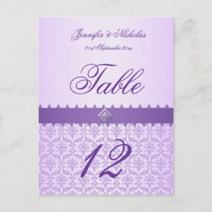 Numéro de tableau Carte postale Lilac Damask & Rib