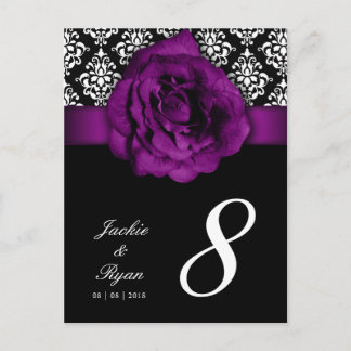 Numéro de tableau Carte postale Rose pourpre Damas