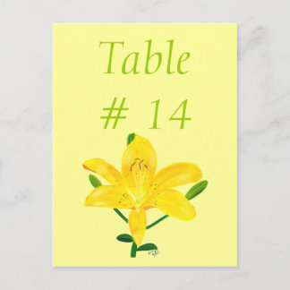 Numéro de tableau cartes postales, Lys jaunes