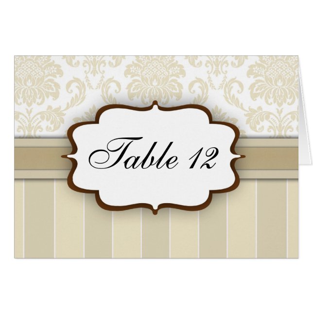 Numéro de tableau de la bande de Damas beige (Devant horizontal)