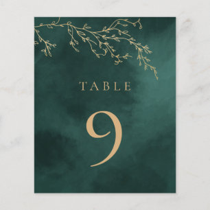 Numéro de tableau du Mariage botanique Emerald Gre