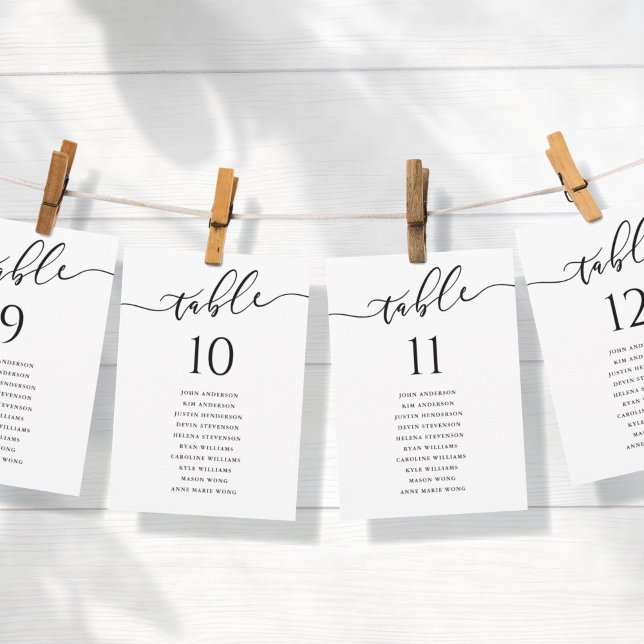 Numéro de tableau du Mariage de script moderne (Créateur téléchargé)