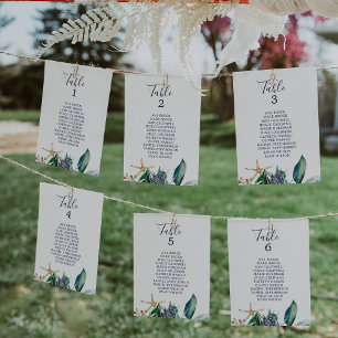 Numéro de tableau nautique moderne Cartes de table