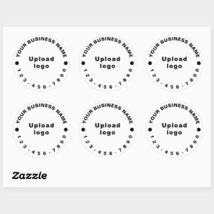 Numéro de téléphone d'affaires sur Sticker rond bl
